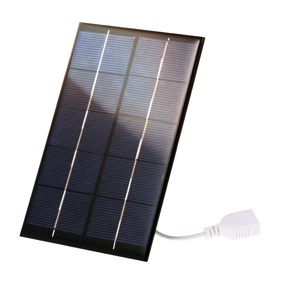 Irishom Tragbares Solar Ladegerät mit USB Anschluss für Handys 2W / 5V Solarpanel Unterwegs Handy La