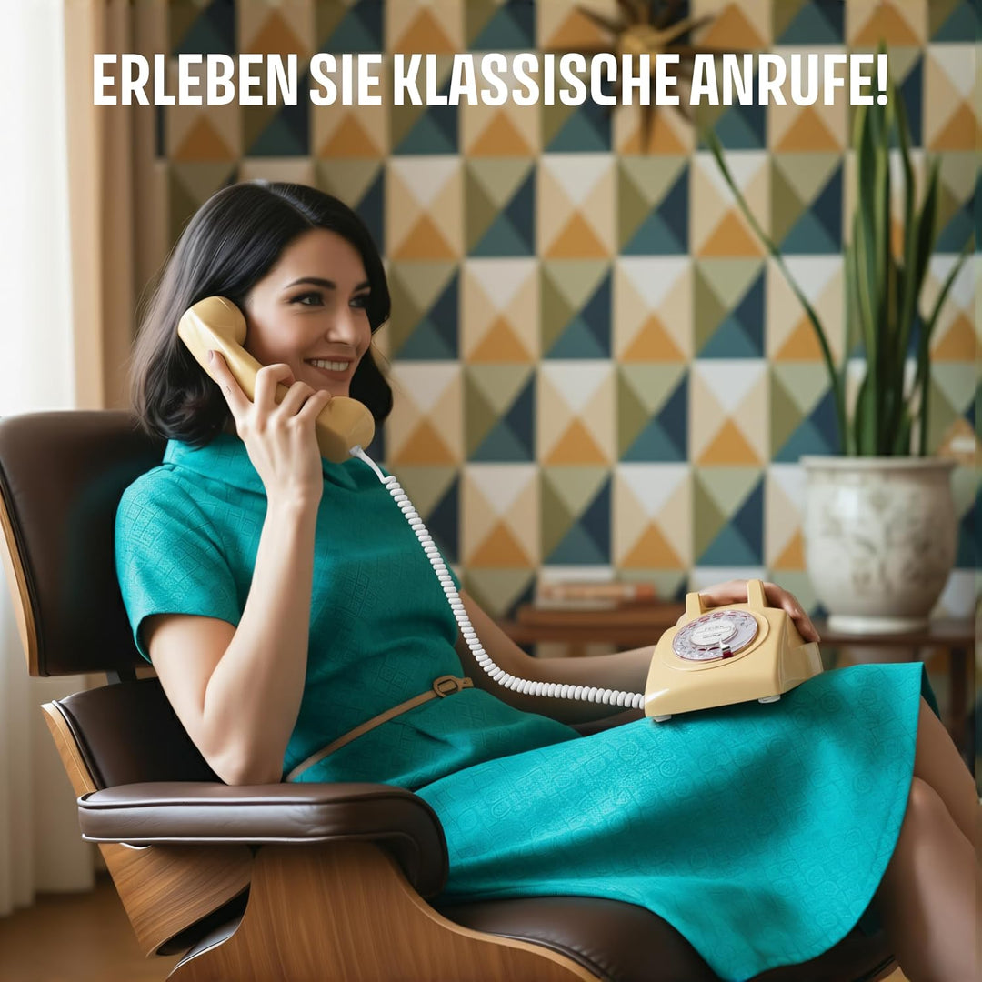 Retro Telefon Wählscheibe/Festnetztelefon Retro/Telefon mit Schnur/Telefon mit Wählscheibe/Telefon R