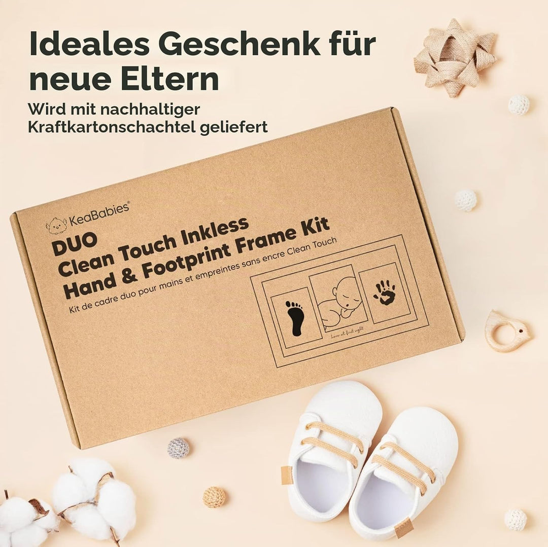 KeaBabies Tintenloses Baby Handabdruck und Fussabdruck set (Onyx Black) | No Mess Tintenauflage für