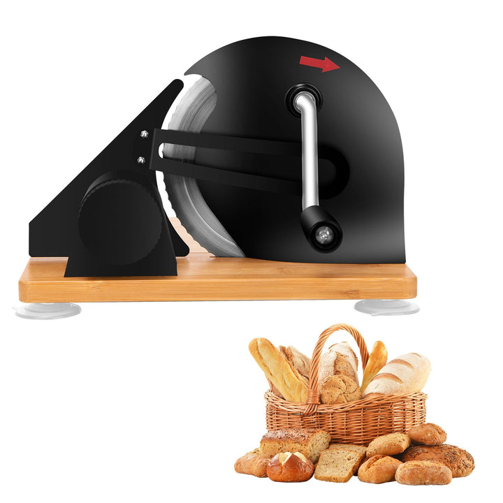 Brotschneidemaschine manuell, Edelstahl 304 Allesschneider Mit Skala & Saugnäpfen, Einstellbare Dick