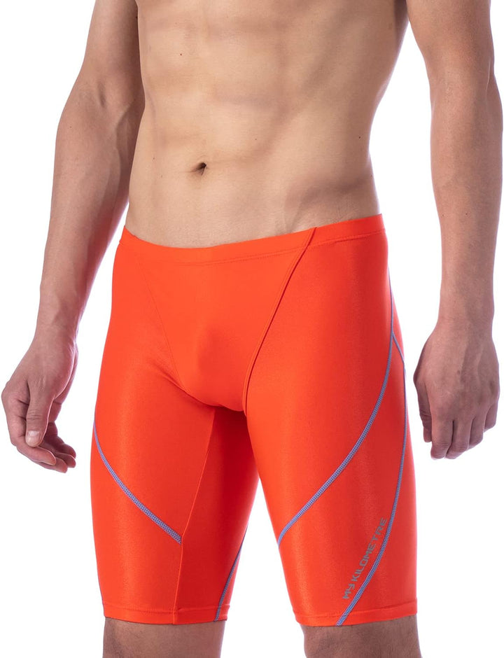 MY KILOMETRE Herren Jammers Lang Badehose Schwimmen Badeanzug Jammer Hellrot M, Hellrot M