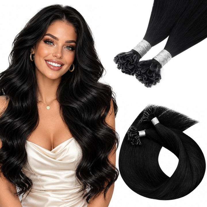 Hetto Bonding Extensions Echthaar Schwarz Extensions Echthaar Bondings Gerade Invisible Remy Haare P