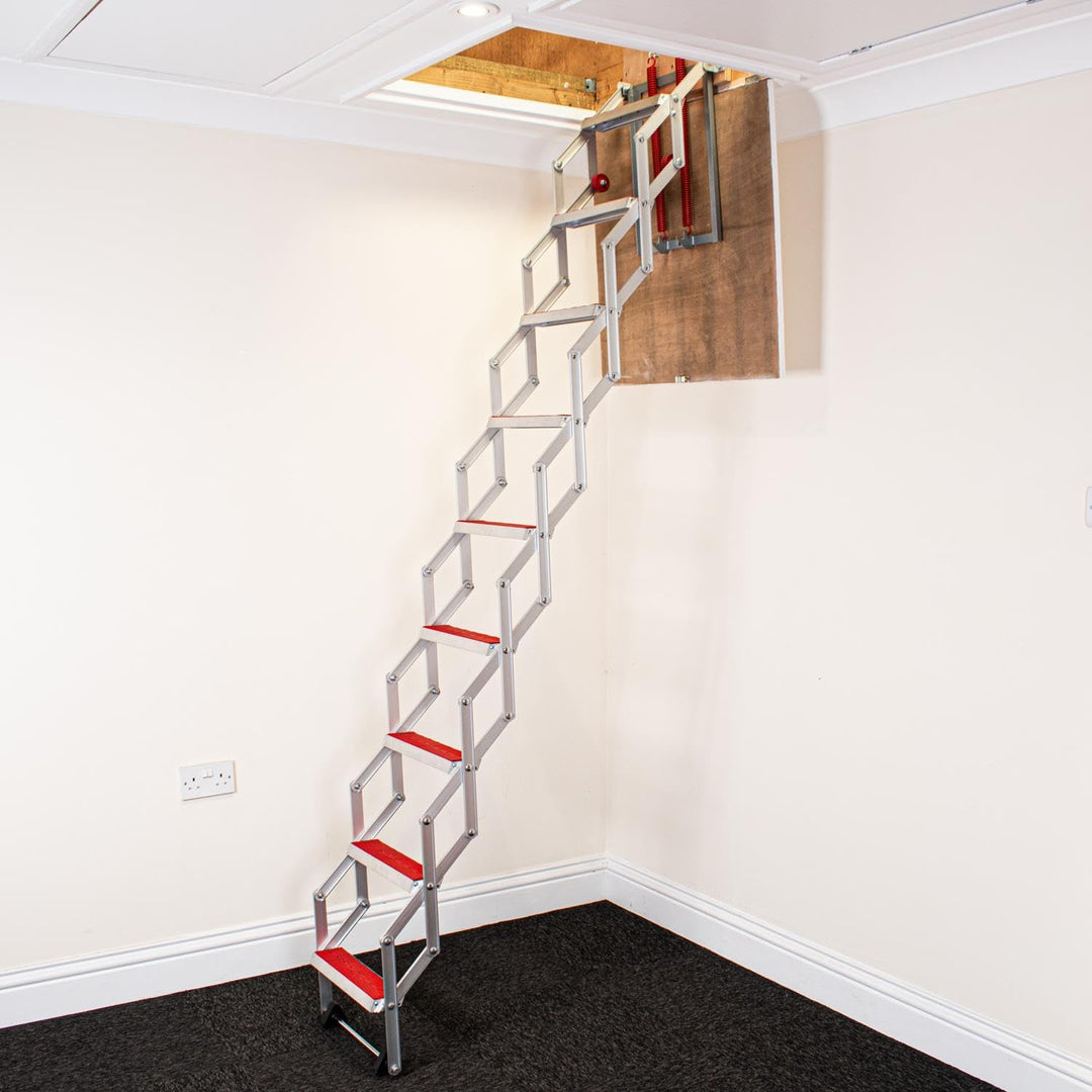 BPS Ziehharmonika-Loftleiter – einfache Montage (3.05m (10')) 10 ft, 10 ft
