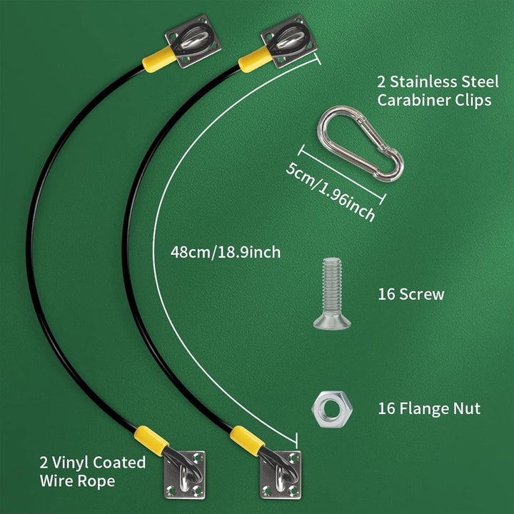 Bear Proof Garbage Can Lock 2PCS Rubber Coated Twisted Wire Rope Lock Kit