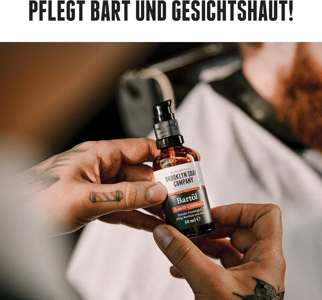 Brooklyn Soap Company Bartpflege Set - Das Vorteilsset für Männer · Bartshampoo & Bartöl mit Gin Ton