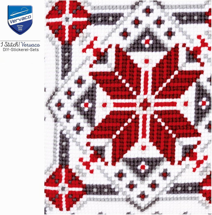 Vervaco Winterlich Kreuzstichkissen/Stickkissen inklusive Material, Baumwolle, Mehrfarbig, 40 x 40 x