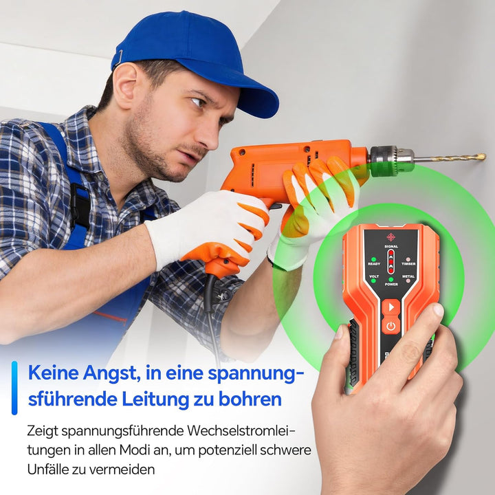 NOYAFA Wanddetektor, 3-in-1 Leitungssucher Ortungsgerät mit akustischer Warnung, Bolzensucher zur Er