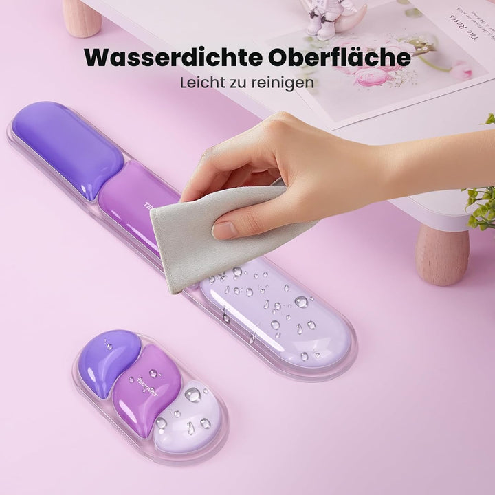 TECKNET Gel Handgelenkauflage für Tastatur und Maus, Ergonomische Handballenauflage zur Tippschmerzl