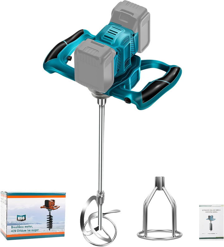 Akku Farbmörtelrührer Kompatibel mit Makita 18V Batterie, Brushless Rührwerk Zementmischer 6-Gang-Ge