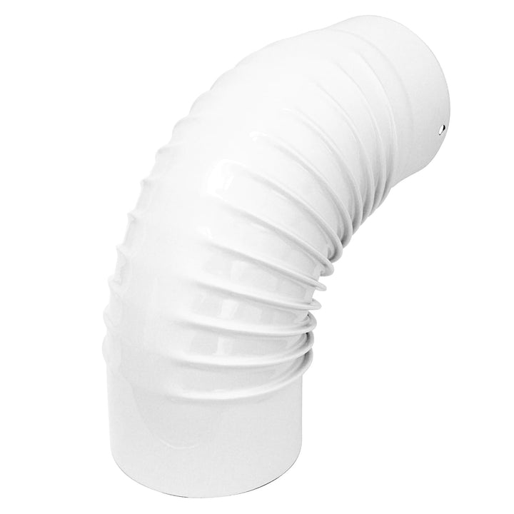 raik ESH037-120-w Rauchrohrbogen/Ofenrohrbogen Emaille 120mm - 90° Bogen gerippt Weiss, Weiss