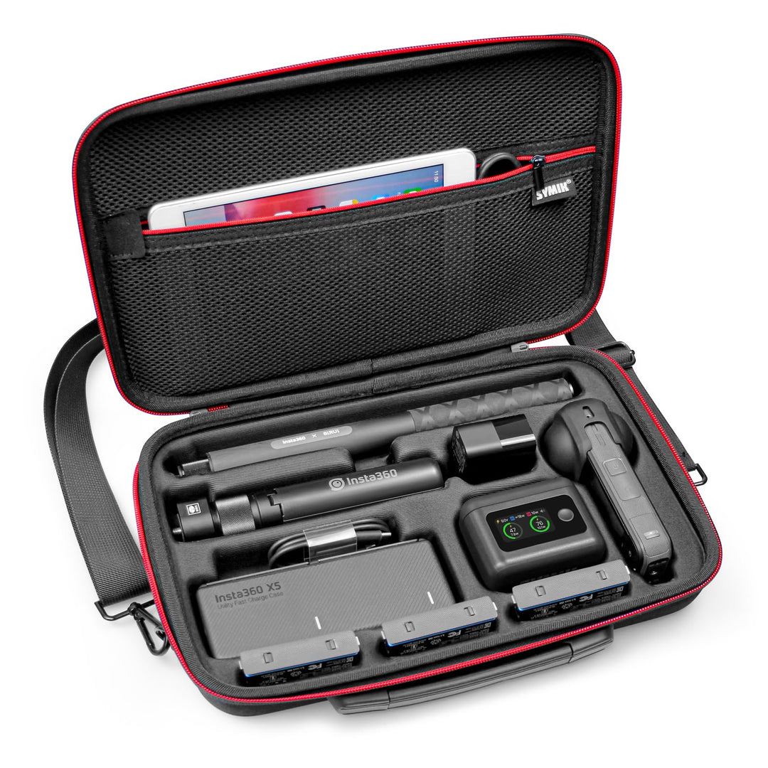 SYMIK Tasche für Insta360 X5 X4 Air, Wasserdicht, Stossfest, Kompakt, Reisetasche mit Schultergurt,