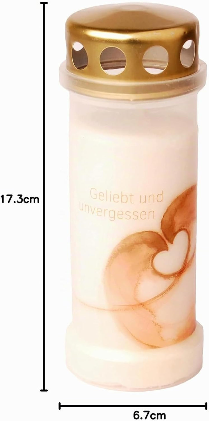 Bolsius Grablicht - Weiss - 12 Stück - Länge Brenndauer 70 Stunden - Trauerkerze &amp; Gedenkstätte Kerz