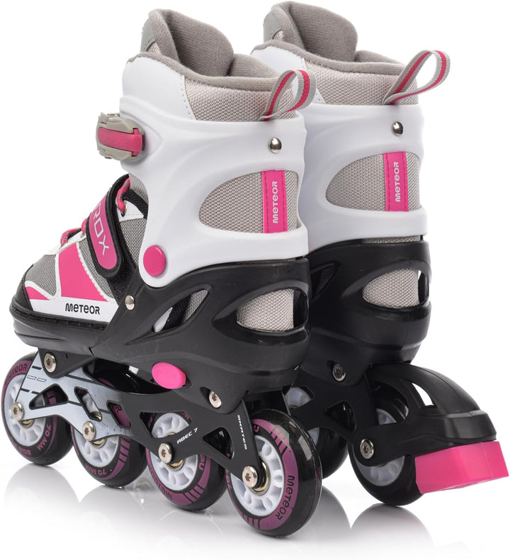 meteor Rox sichere verstellbare Kinder Inline‑Skates – Inliner für Mädchen Jungen – ABEC‑7 Carbonlag