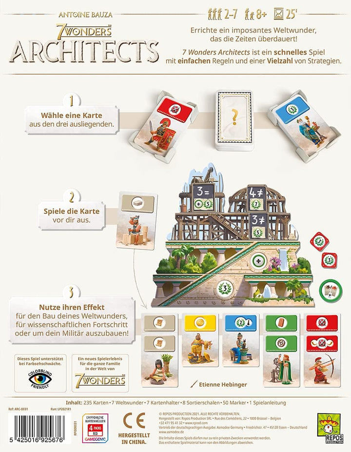 Asmodee | Repos Production | 7 Wonders Architects | Kennerspiel | Strategiespiel | 2-7 Spieler | Ab
