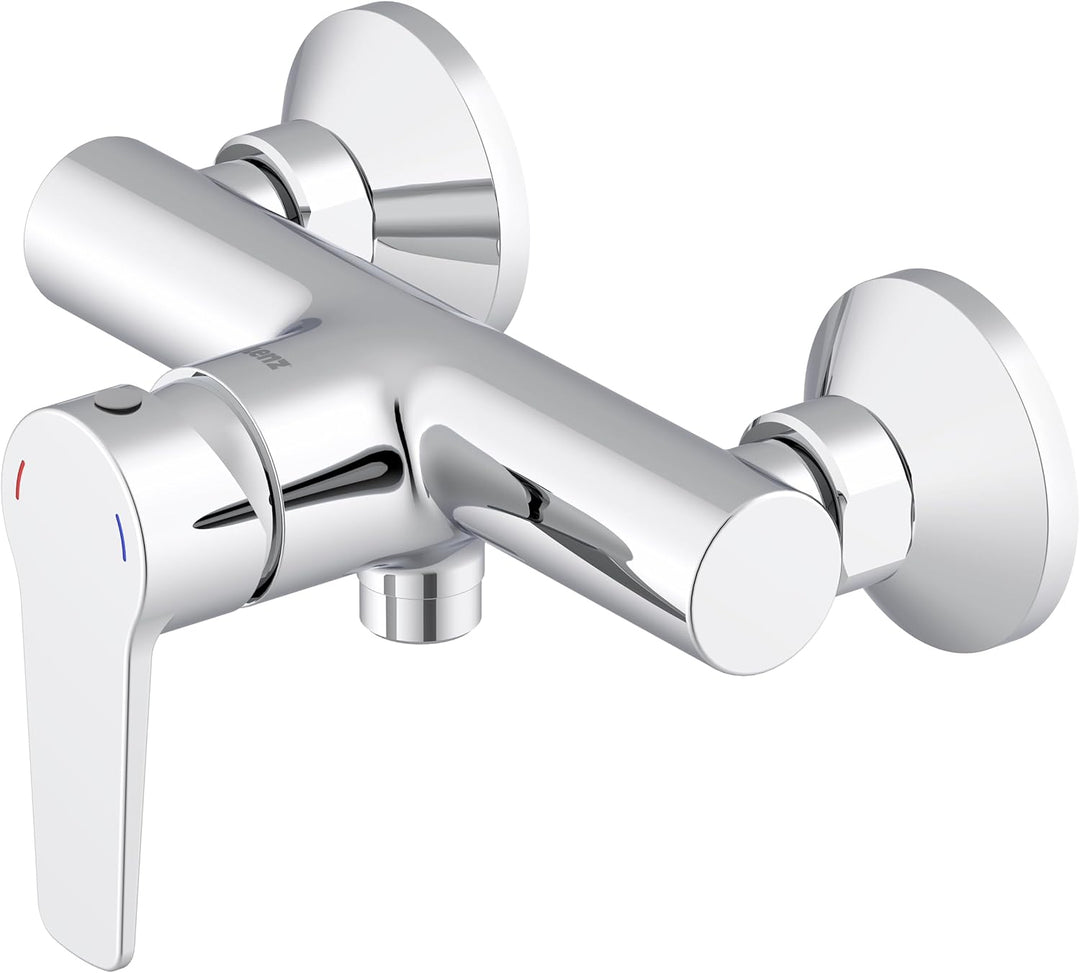 Lenz Brausearmatur MOLA in chrom – hochwertige und moderne Brausearmatur – mit keramischer Markenkar