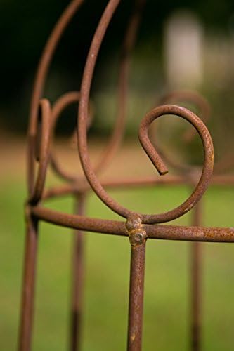 KUHEIGA Rankgerüst Roheisen/Rost Obelisk Rosenhilfe H: 120cm Rankhilfe
