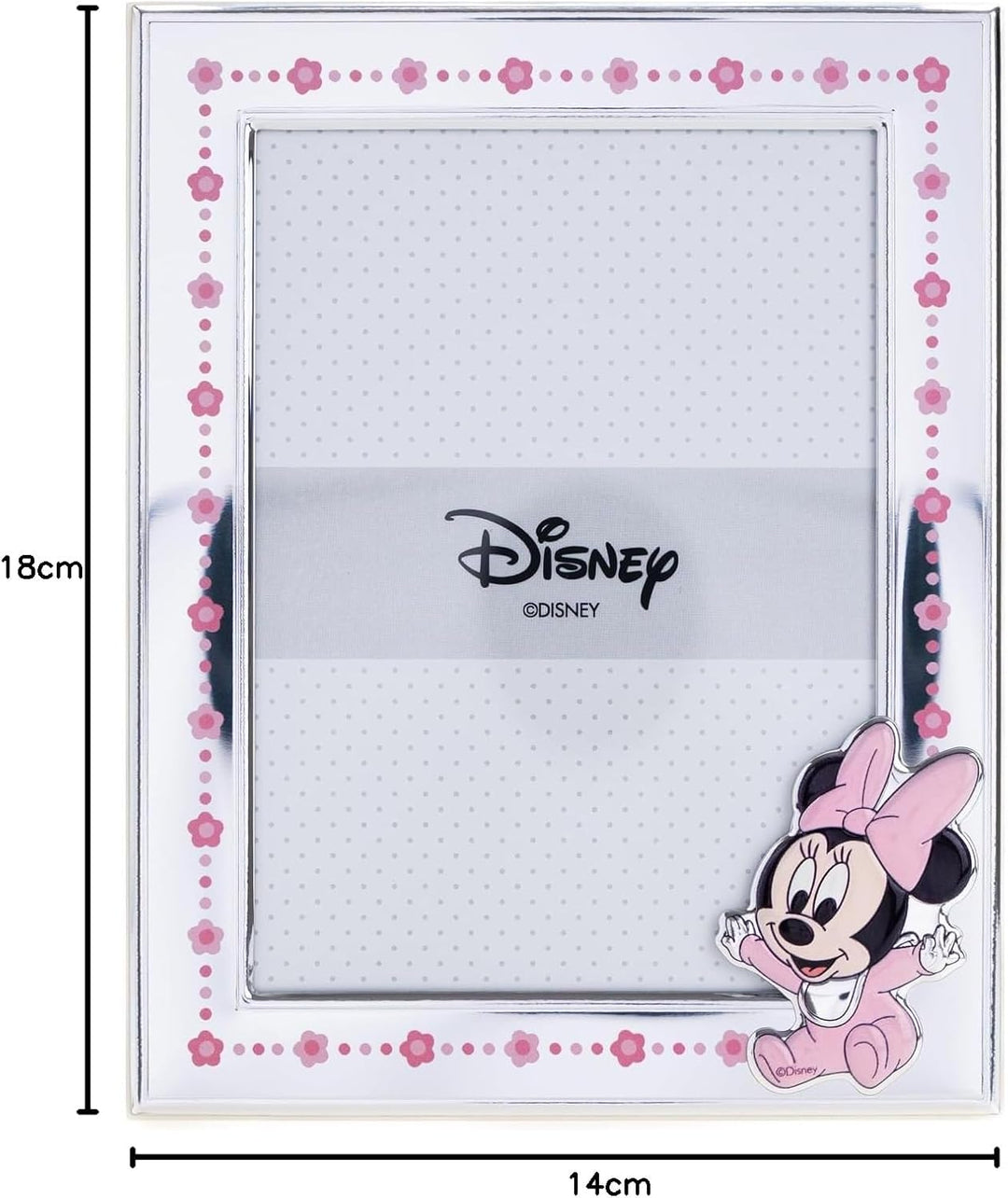 VALENTI & CO. Disney Baby - Minnie - Bilderrahmen in Silber für Kinder, Geschenkidee für Taufe, Gebu