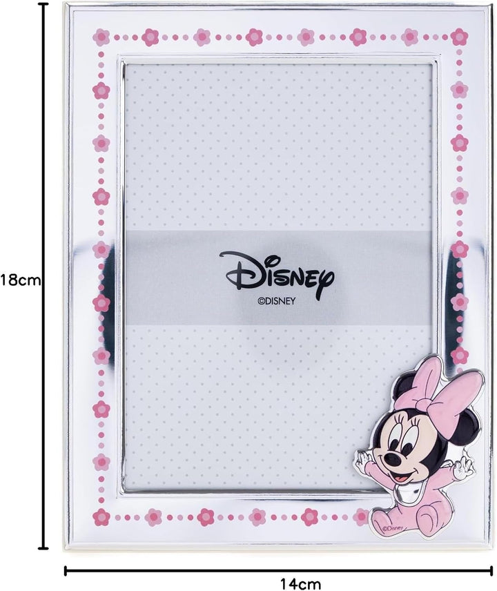 VALENTI & CO. Disney Baby - Minnie - Bilderrahmen in Silber für Kinder, Geschenkidee für Taufe, Gebu