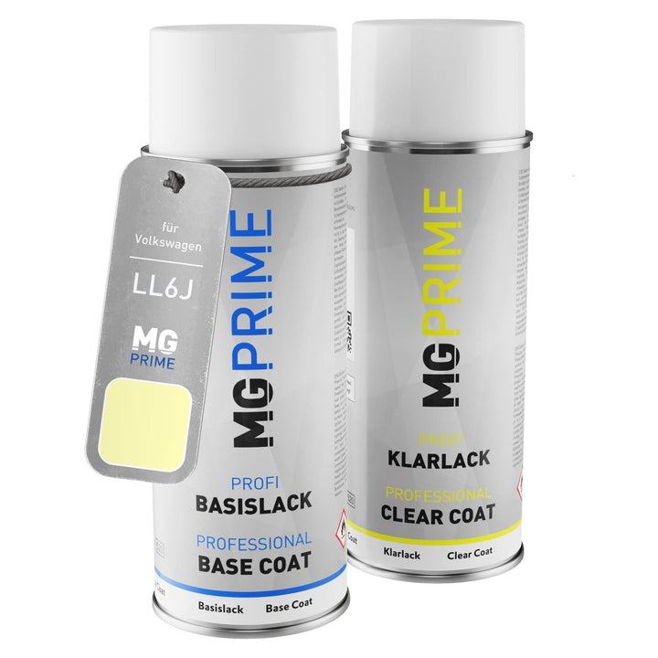 MG PRIME Autolack Sprühdosen Set für Volkswagen VW LL6J / L6J / W5 Limette Basislack Klarlack Sprayd
