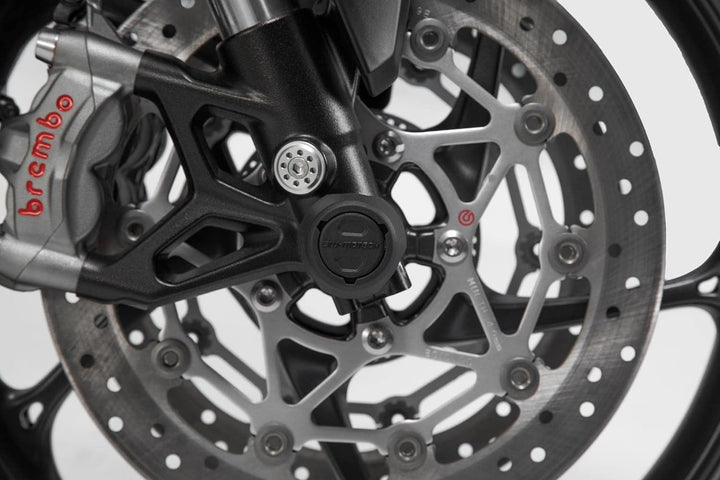 SW-Motech Sturzpad-Kit für Vorderachse - Schwarz. BMW F800R,R1200,R1250,RnineT,S1000XR.