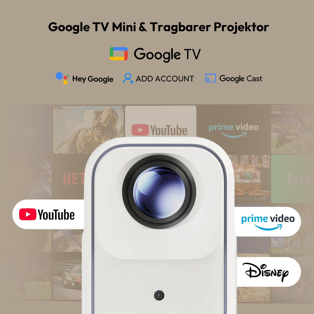 Formovie Xming Episode Two Beamer mit Google TV, Mini Projektor 1080P Full HD, 4K unterstützt, WLAN