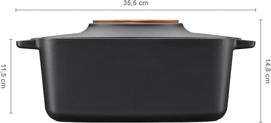 Fiskars Norden Topf, 5 l, Oval, Gusseiserner Schmortopf mit THERMIUM Antihaft-Behandlung, abnehmbare