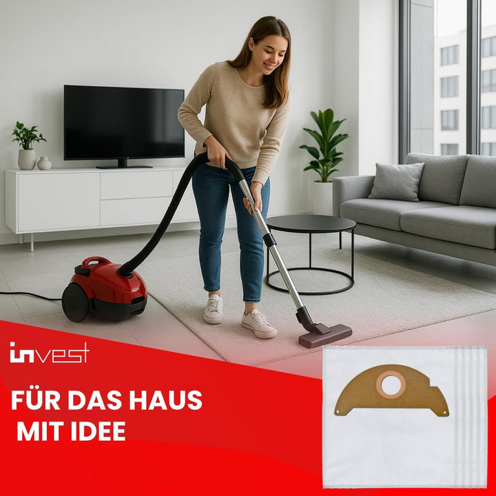 Invest - Staubsaugerbeutel Ersatz, Filtertüten Beutel Kompatibel mit Kärcher: A 2003, A 2004, A 2014