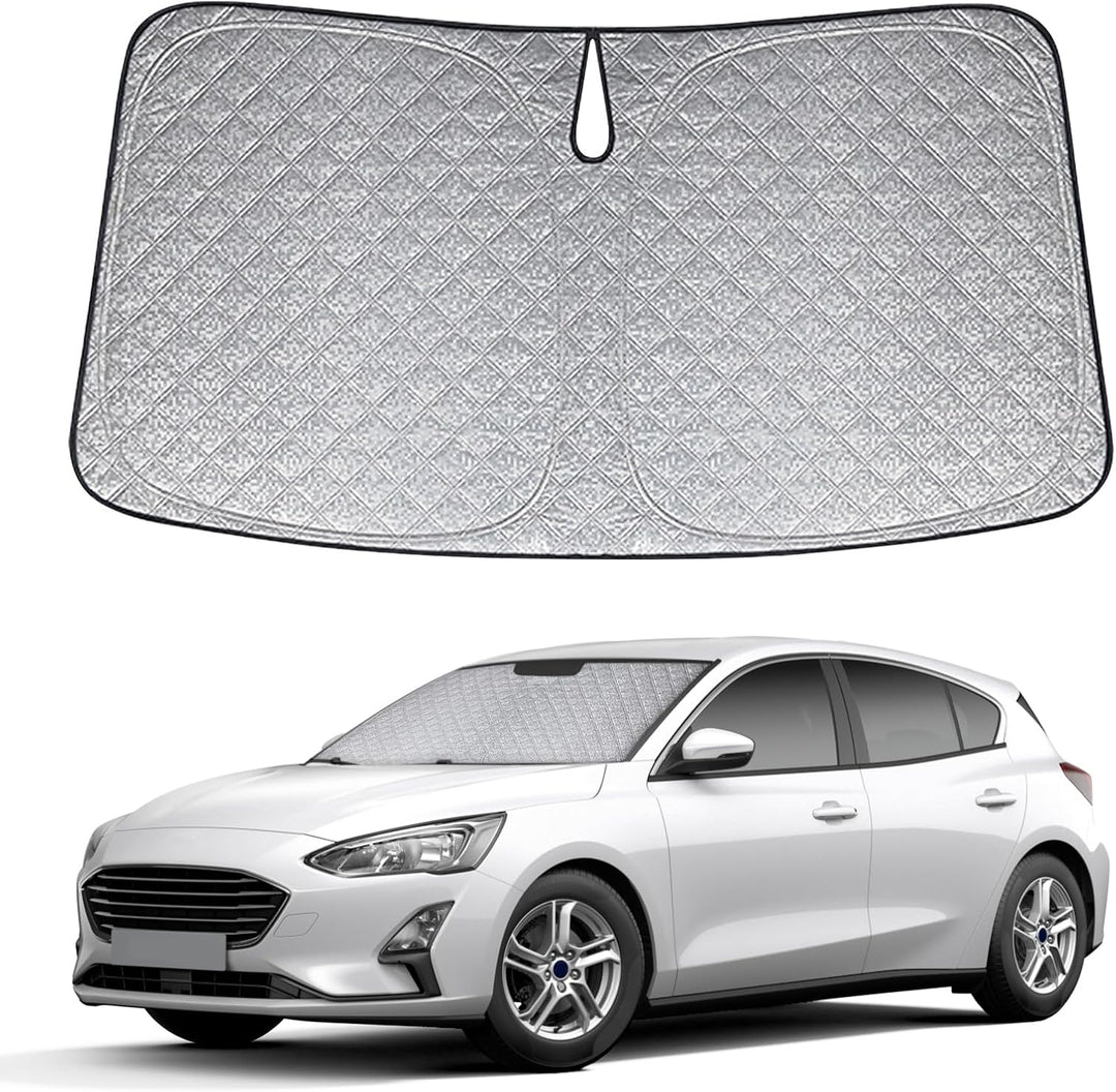 Auto Frontscheiben Sonnenblende Ersatz für Ford Focus MK4 2018-2024, Faltbarer Sonnenschutz für Auto