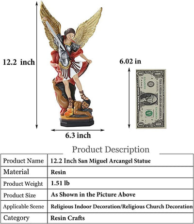 31 cm St. Michael Statue, Erzengel Michael Statue, San Miguel Engel Statue, Erzengel Michael besiegt