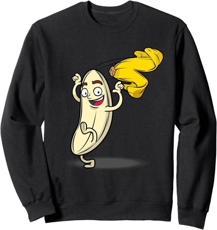Lustige Bananen-Streifen necken nackte Sweatshirt