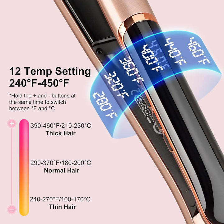 Haarglätter, JAETON Professioneller 2 in 1 Keramik Glätteisen Locken und Glätten, 30s Schnellaufheiz