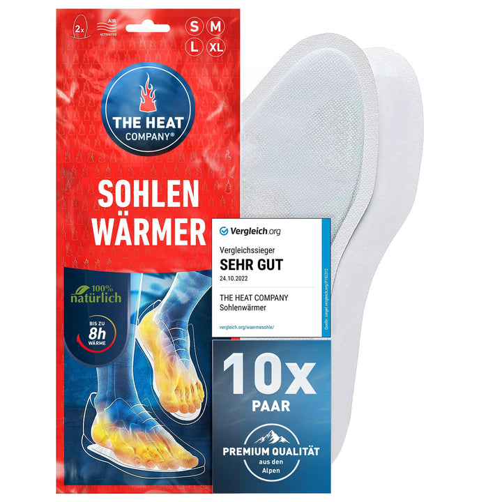 THE HEAT COMPANY Sohlenwärmer - 5, 10 oder 30 Paar - EXTRA WARM - Wärmesohlen - Fusswärmer - 8 Stund