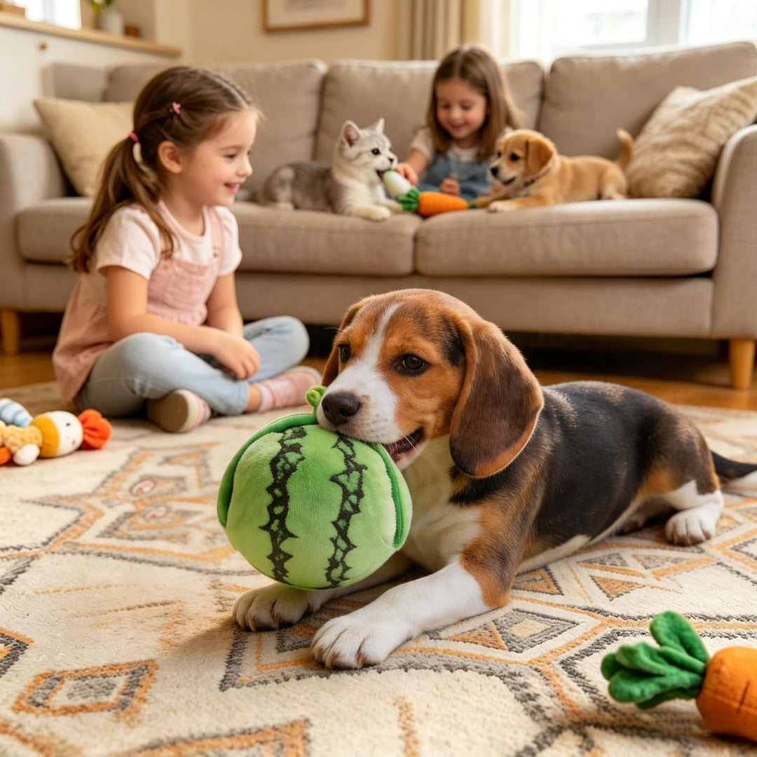 Quietschendes Hundespielzeug Kleine, Leckerli Ball für Hunde, Interaktives Such-und-Versteckspass mi