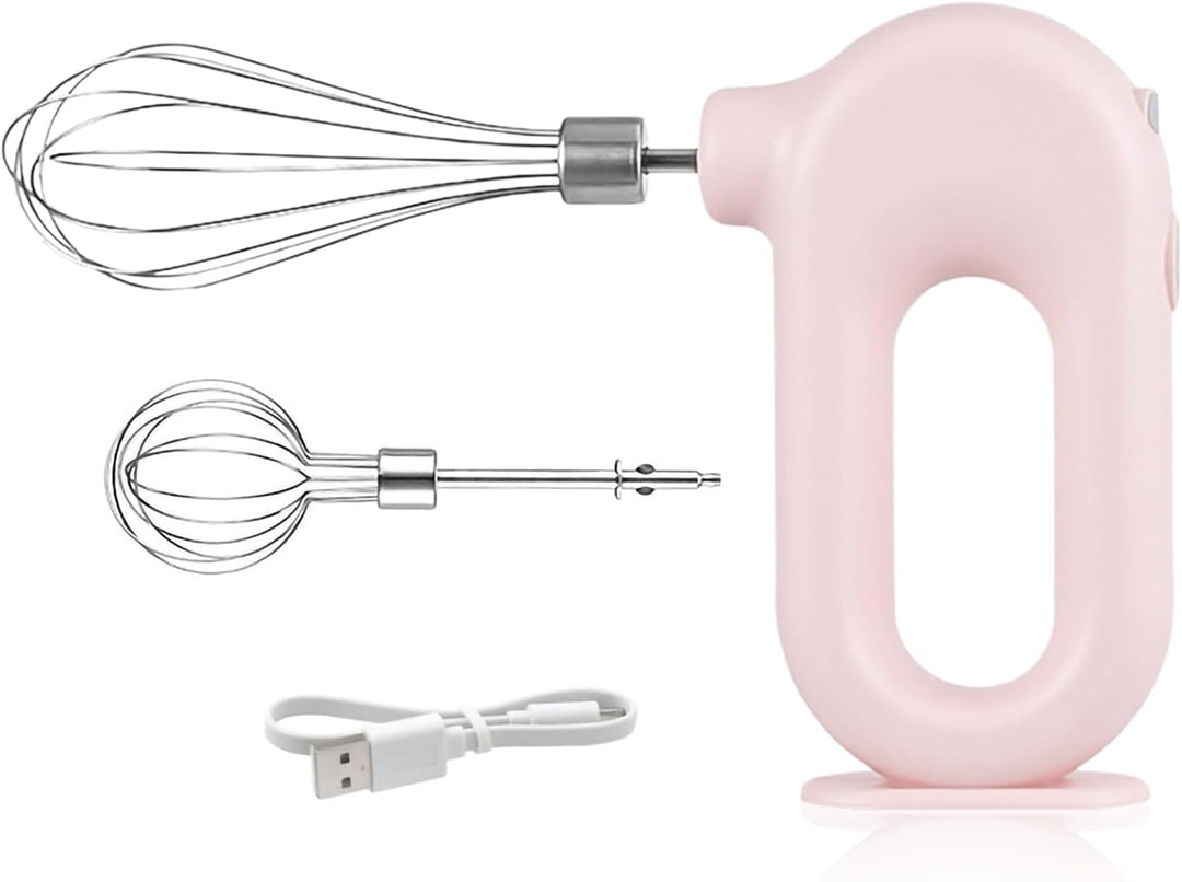 Kabelloser Handmixer Elektrischer, Edelstahl-Schwingbesen Mini-Eierschläger 4-Gang-Einstellbarer Min