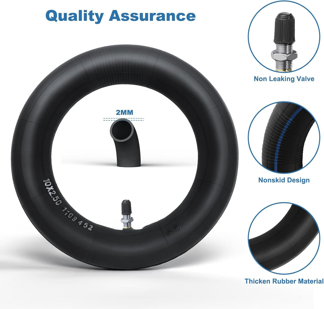 OUXI E-Scooter Reifen 10x2,50 Ersatzschlauch+Reifen 10 Zoll E Scooter Verdickter Schlauch60/70-6.5 E