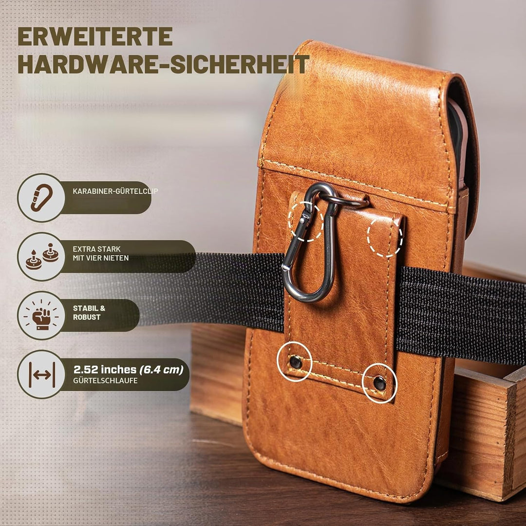 Hengwin Leder Handy Holster Fall Taille Gürtel Tasche für iPhone 16 Pro Max/16Plus iPhone 15 14 13 1