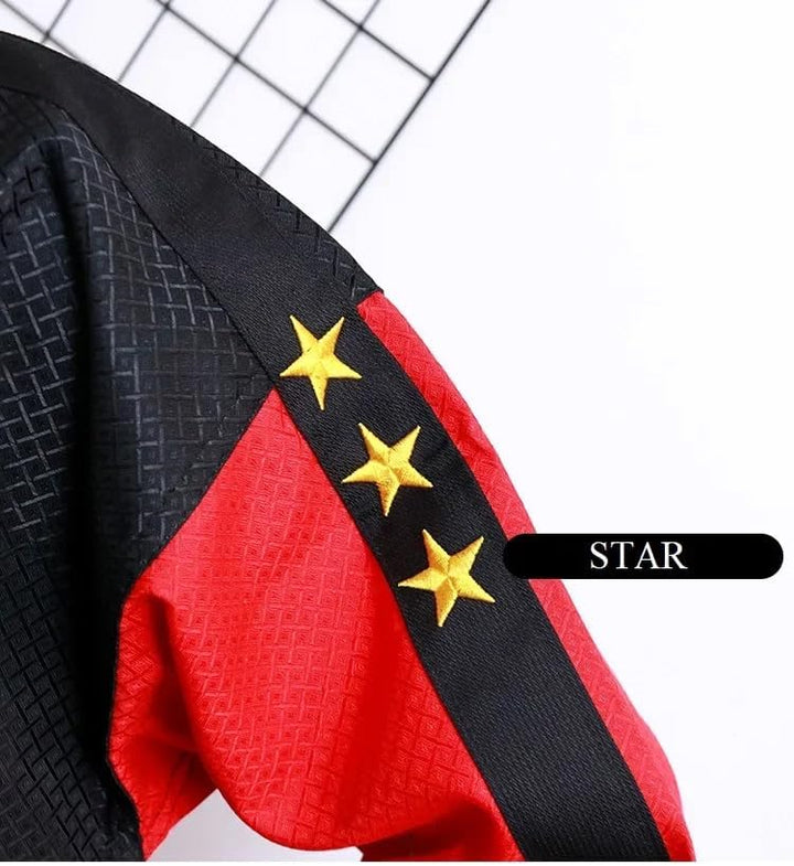 Taekwondo Gi Set DobokTaekwondo Standard Uniform TKD Anzug mit Gürtel rot/black 120, rot/black 120