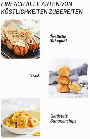 Wakects Elektrische Takoyaki-Maschine 18 Löcher 750 W Non-Stick Küchen Elektrische Maschine zweiseit
