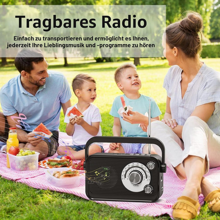Tendak Tragbares Radio, Kofferradio UKW/FM/AM/SW, Transistorradio Batterie Radio mit Bestem Empfang,