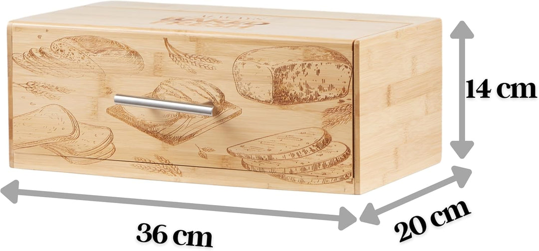 ecosa Brotbox aus nachhaltigem Bambus Brotkasten Brotaufbewahrung Brotkiste Aufbewahrungsbox Brotkor