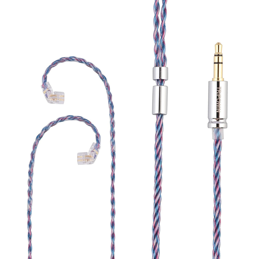 Linsoul Tripowin Sirene 4-adriges IEM-Kabel, 24 AWG OFC-Ersatzkabel, für In-Ear-Monitor, für 7 Hz Ze