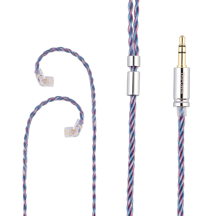 Linsoul Tripowin Sirene 4-adriges IEM-Kabel, 24 AWG OFC-Ersatzkabel, für In-Ear-Monitor, für 7 Hz Ze