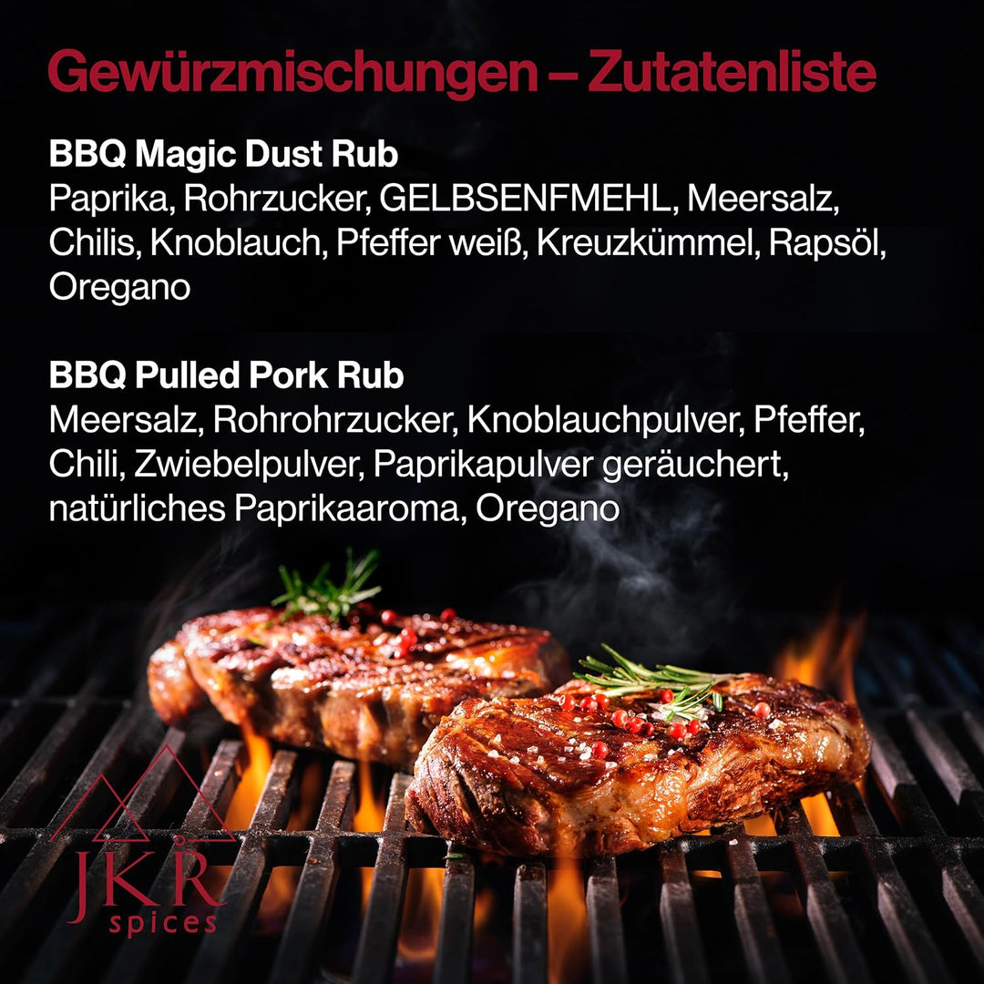 JKR Spices Magic Dust Rub 900g und Pulled Pork Rub 900g Kombi Paket | BBQ Rub | BBQ Grill Fleisch Ma