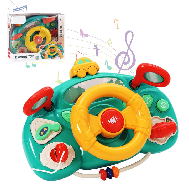 Lenkrad Spielzeug für Kinder,Multifunktions-Auto Lenkrad mit Licht und Geräuschen,Kinder Simulierter