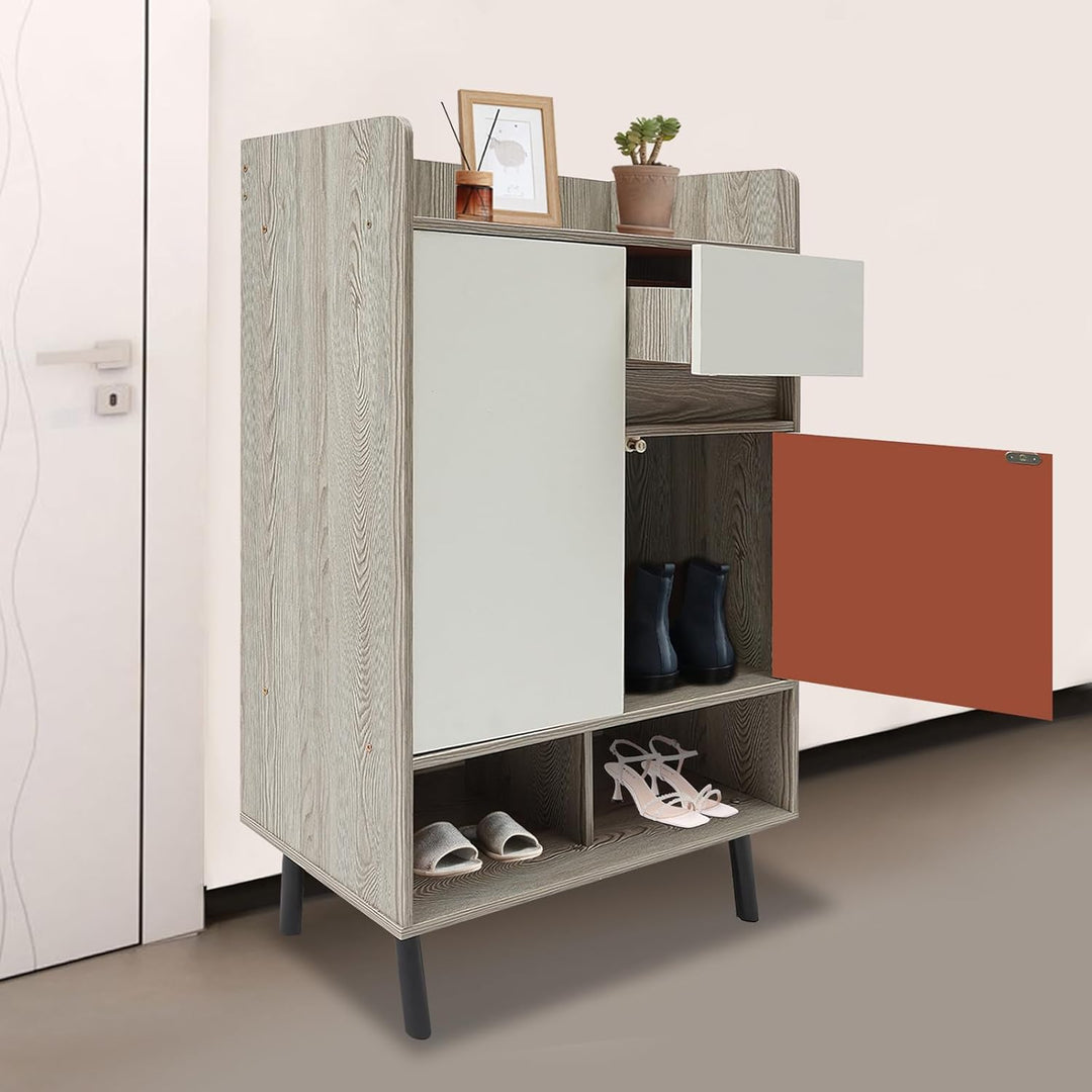 Schuhschrank Mit Türen Freistehender Schuhkommode Schuhkipper Flurschrank Schuhkipepr Aus Holz Mit S