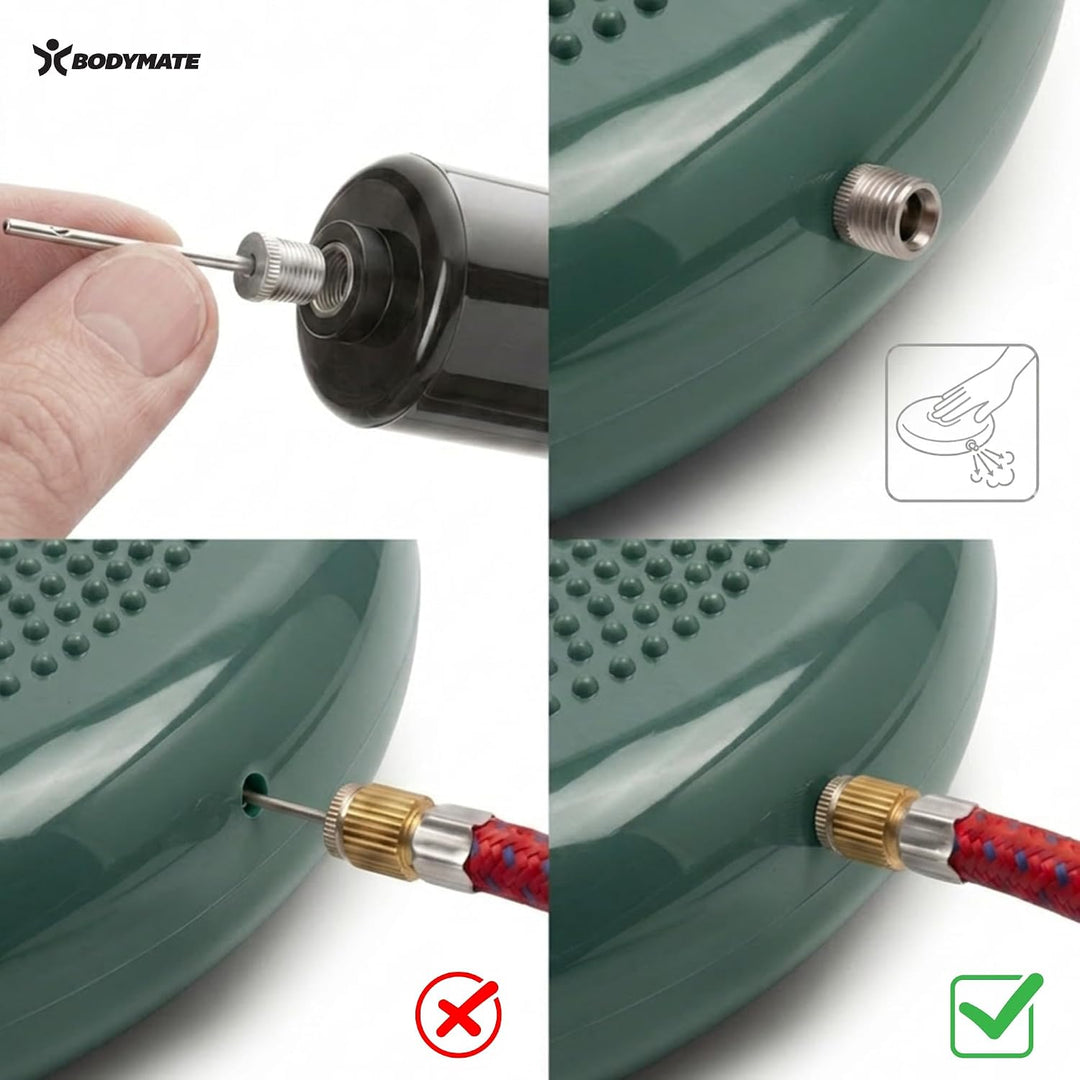 BODYMATE Ballsitzkissen inkl. Pumpe 34cm Durchmesser - Balance-Kissen, Luftkissen, Balance Pad, Nopp