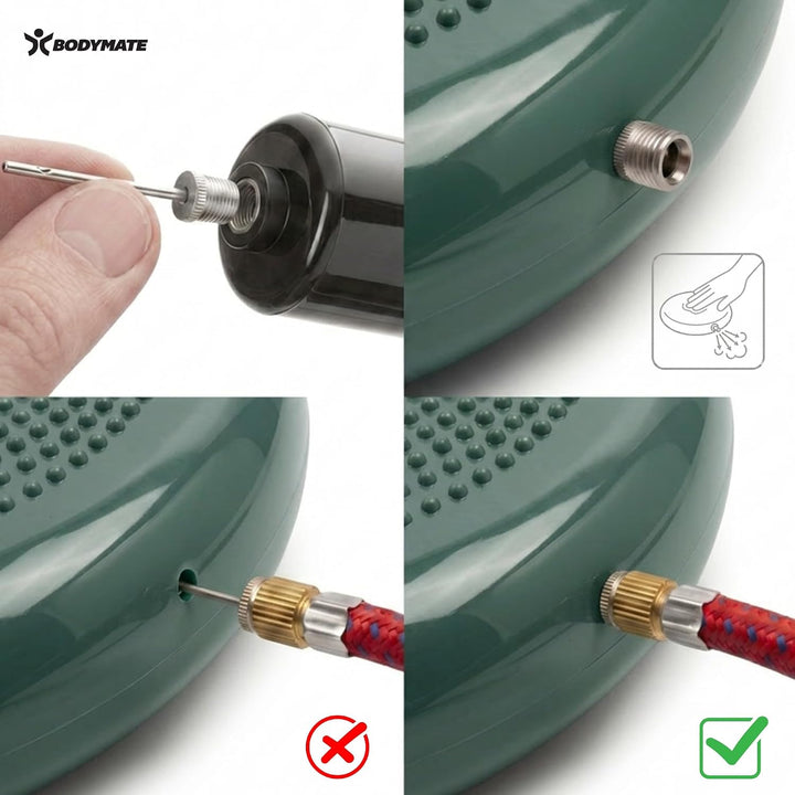 BODYMATE Ballsitzkissen inkl. Pumpe 34cm Durchmesser - Balance-Kissen, Luftkissen, Balance Pad, Nopp