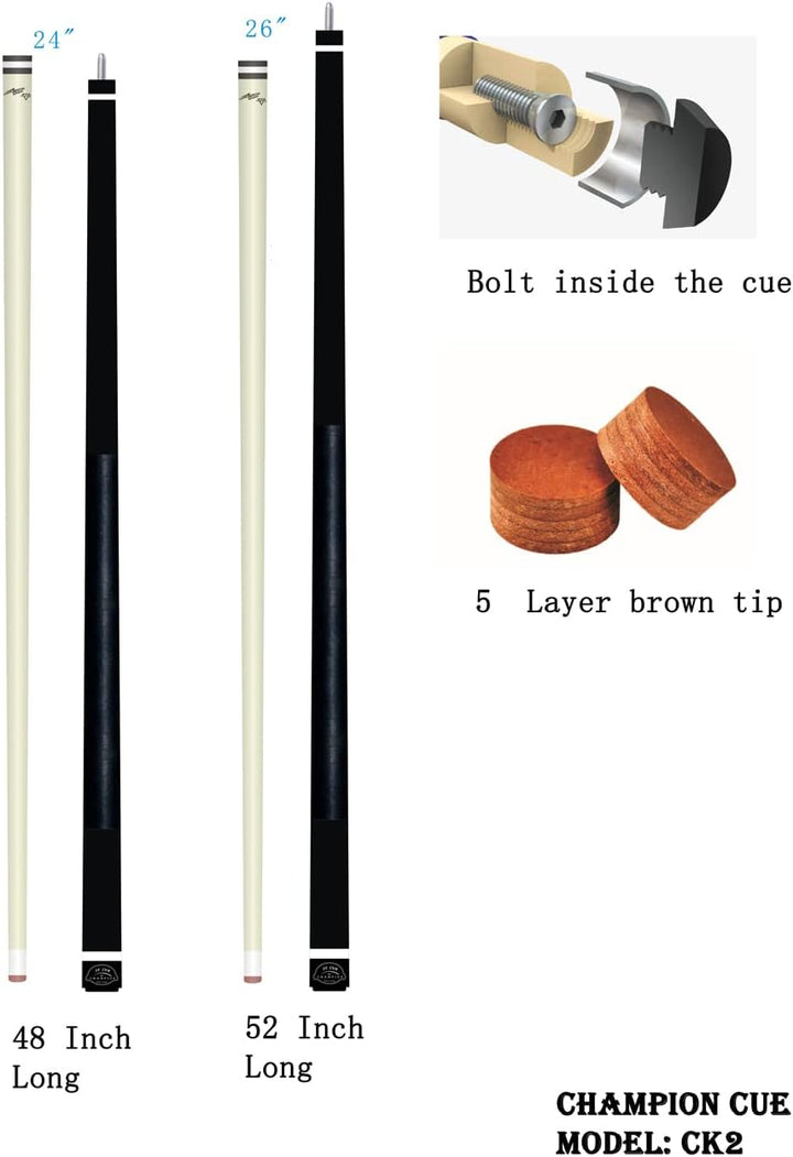 2022 New Champion Sport Co 106,7 cm, 121,9 cm oder 132,1 cm Billardqueue-Stick Junior-Grösse (121,9