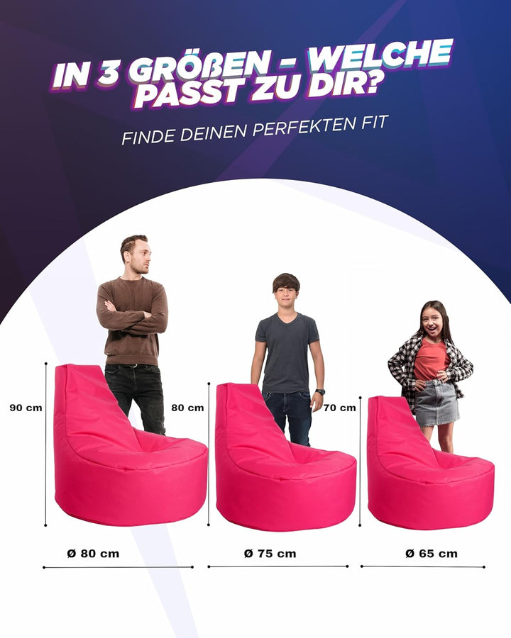 PATCH HOME Gamer Sessel mit Reissverschluss Lounge Kissen Sitzsack Sitzkissen Bean Bag In & Outdoor