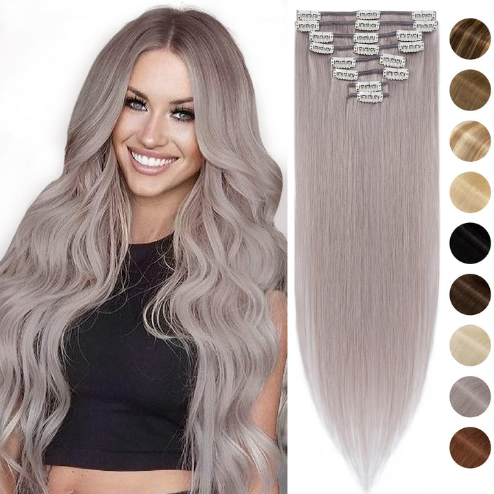 Silk-co Echthaar Clip In Extensions 8 Tressen 18 Clips 55g, Hair Extensions, Remy Echthaar Clip In E